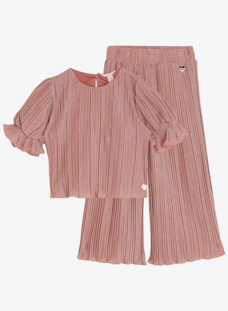 GUESS Infant Crew Neck Top And Palazzo Pants Set
